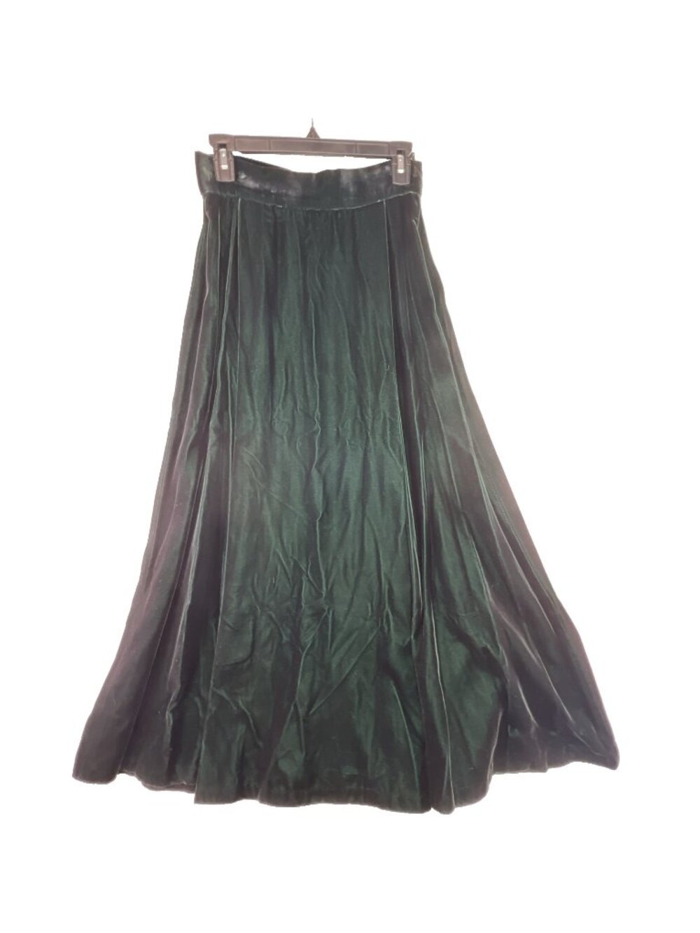 Vtg JH Collectibles Size 8 Dark Green Velvet Maxi Skirt Long Union USA Made 80s